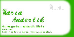 maria anderlik business card